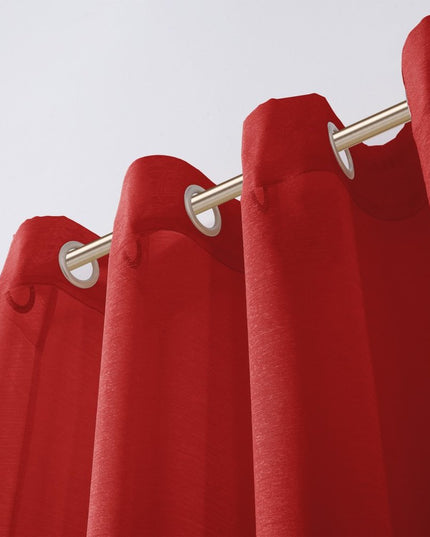 Set of Two 84"  Red Solid Modern Window Panels