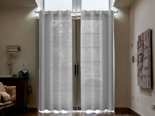 Set of Two 84"  Silver Solid Modern Window Panels