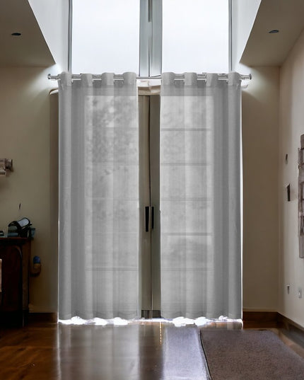 Set of Two 84"  Silver Solid Modern Window Panels