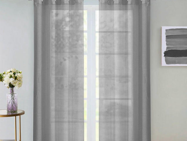 Set of Two 84"  Silver Solid Modern Window Panels