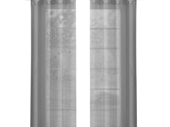 Set of Two 84"  Silver Solid Modern Window Panels