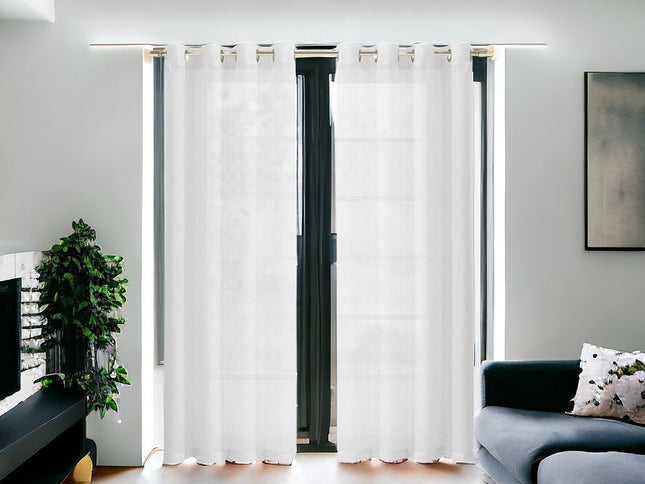 Set of Two 84"  White Solid Modern Window Panels