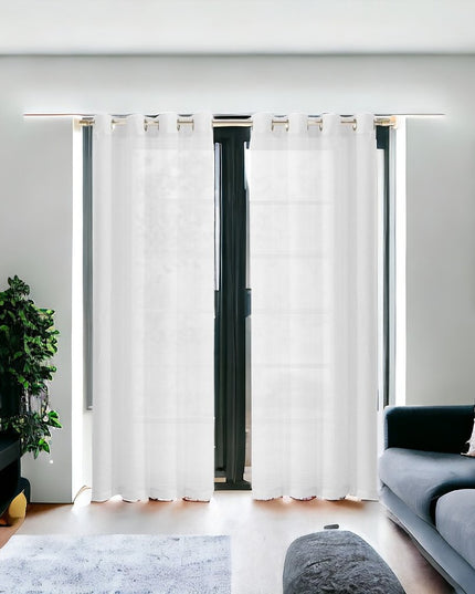 Set of Two 84"  White Solid Modern Window Panels