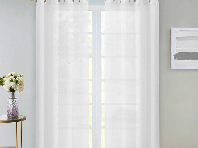 Set of Two 84"  White Solid Modern Window Panels