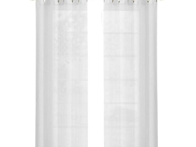 Set of Two 84"  White Solid Modern Window Panels