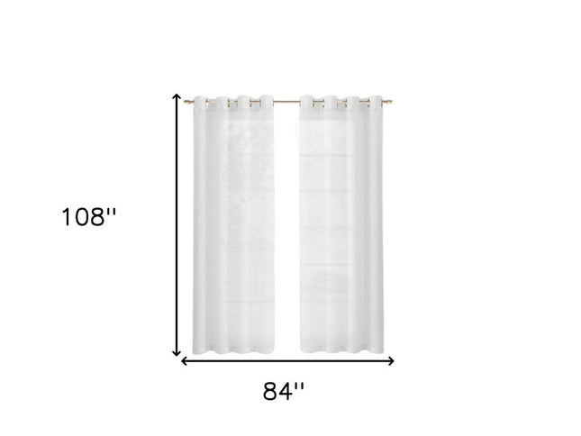 Set of Two 84"  White Solid Modern Window Panels