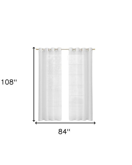 Set of Two 84"  White Solid Modern Window Panels