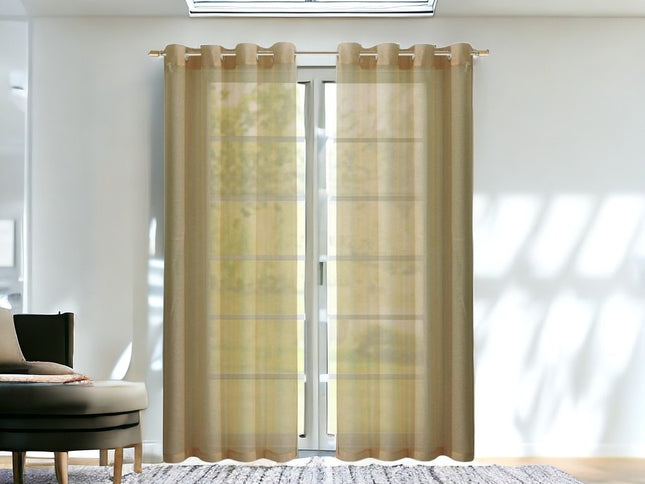 Set of Two 84"  Tan Solid Modern Window Panels