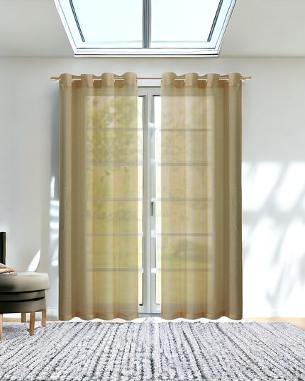 Set of Two 84"  Tan Solid Modern Window Panels