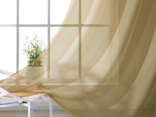 Set of Two 84"  Tan Solid Modern Window Panels