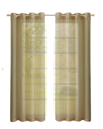 Set of Two 84"  Tan Solid Modern Window Panels