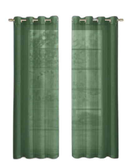 Set of Two 84"  Sage Solid Modern Window Panels