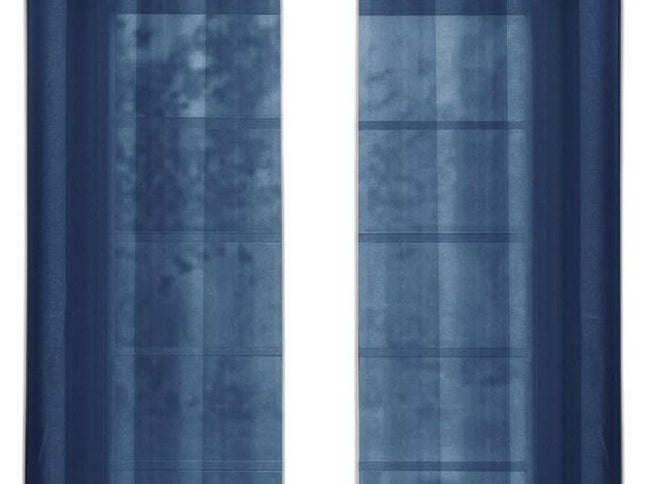 Set of Two 84"  Blue Solid Modern Window Panels