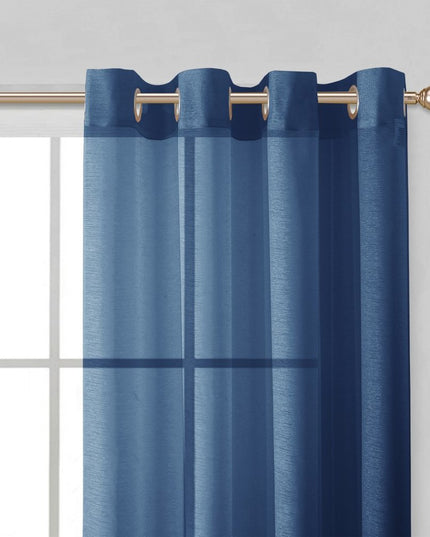 Set of Two 84"  Blue Solid Modern Window Panels
