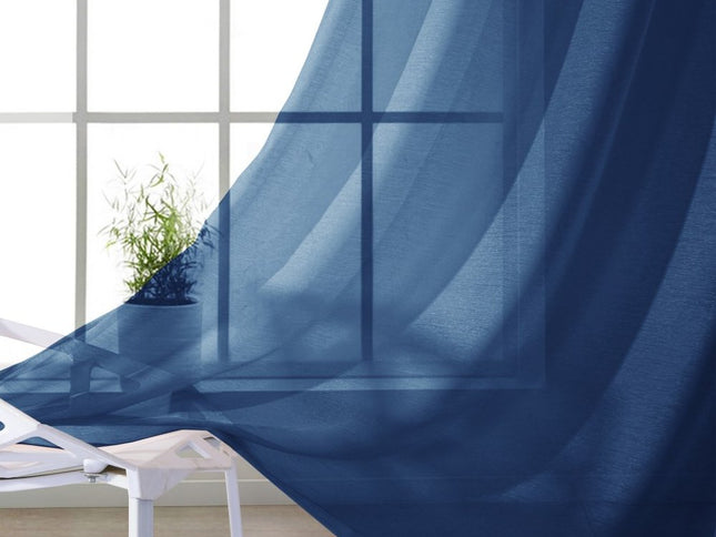 Set of Two 84"  Blue Solid Modern Window Panels