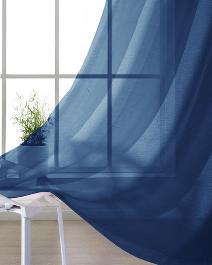 Set of Two 84"  Blue Solid Modern Window Panels