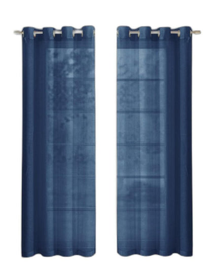 Set of Two 84"  Blue Solid Modern Window Panels