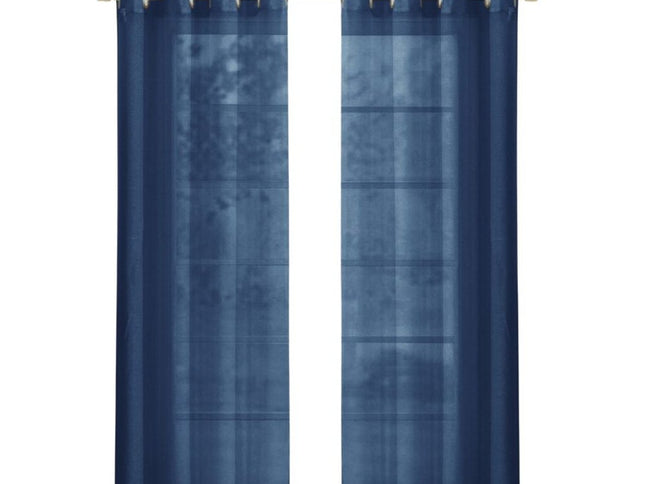 Set of Two 84"  Blue Solid Modern Window Panels