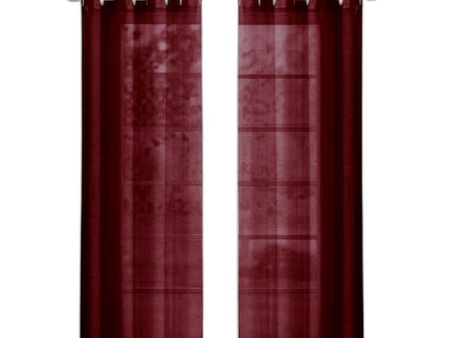 Set of Two 84"  Burgundy Solid Modern Window Panels