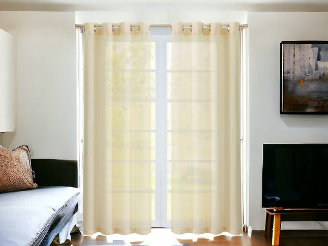 Set of Two 84"  Beige Solid Modern Window Panels