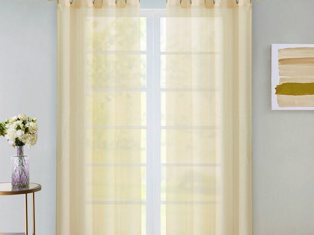 Set of Two 84"  Beige Solid Modern Window Panels