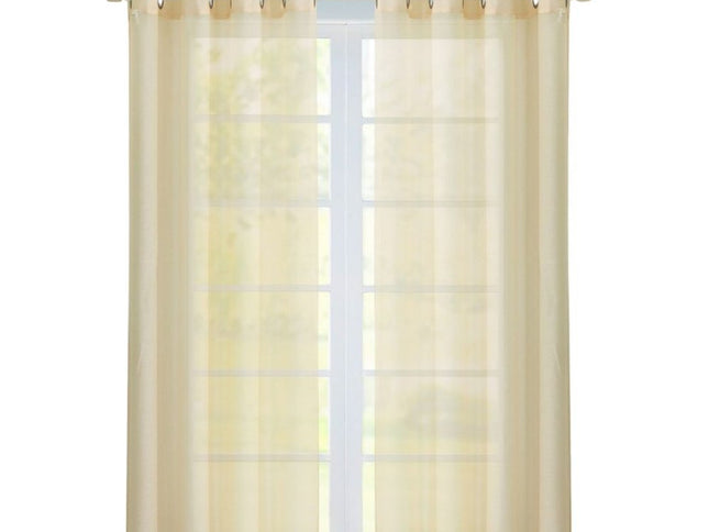 Set of Two 84"  Beige Solid Modern Window Panels