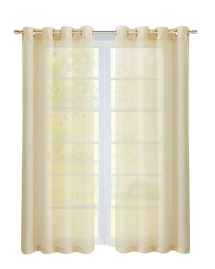 Set of Two 84"  Beige Solid Modern Window Panels