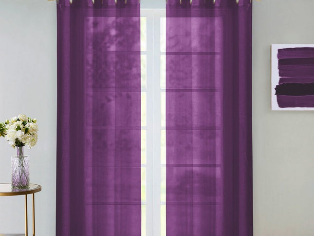 Set of Two 84"  Purple Solid Modern Window Panels