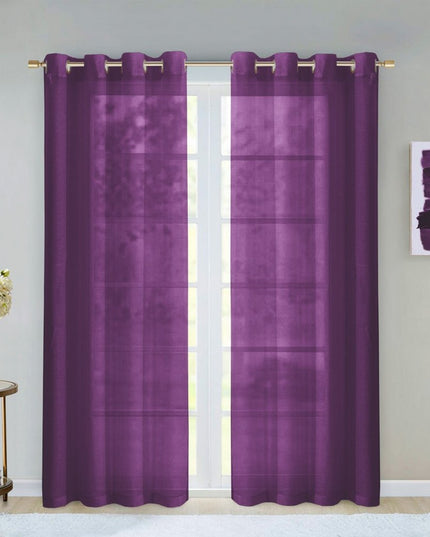 Set of Two 84"  Purple Solid Modern Window Panels