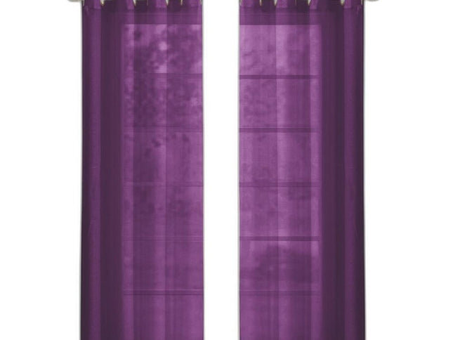 Set of Two 84"  Purple Solid Modern Window Panels