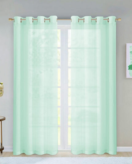 Set of Two 84"  Aqua Solid Modern Window Panels