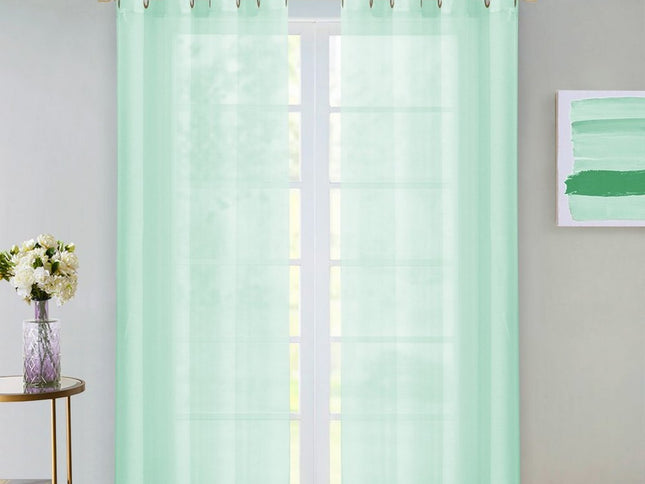 Set of Two 84"  Aqua Solid Modern Window Panels