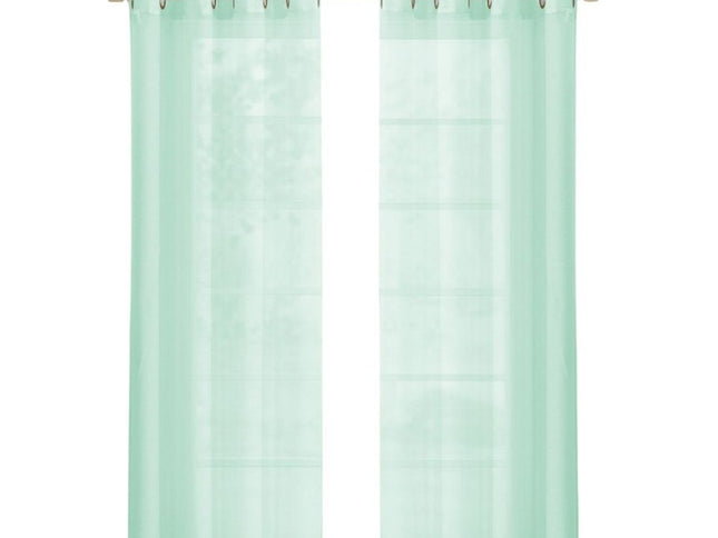 Set of Two 84"  Aqua Solid Modern Window Panels