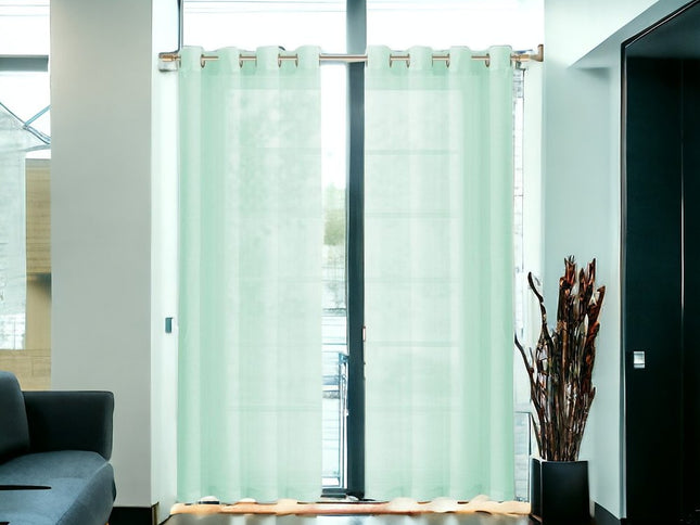 Set of Two 84"  Aqua Solid Modern Window Panels