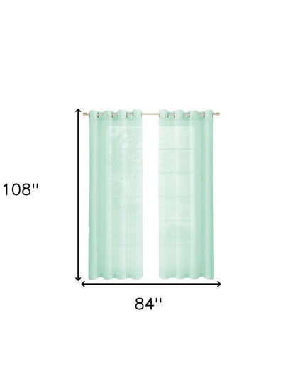 Set of Two 84"  Aqua Solid Modern Window Panels