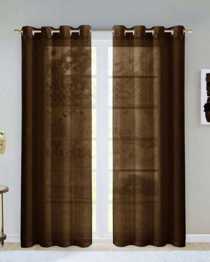 Set of Two 84"  Chocolate Solid Modern Window Panels