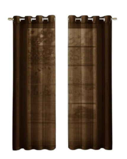 Set of Two 84"  Chocolate Solid Modern Window Panels
