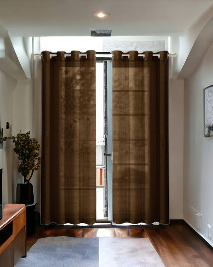 Set of Two 84"  Chocolate Solid Modern Window Panels