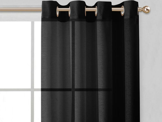 Set of Two 84"  Black Solid Modern Window Panels