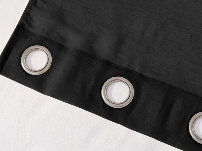 Set of Two 84"  Black Solid Modern Window Panels