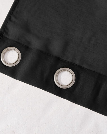 Set of Two 84"  Black Solid Modern Window Panels