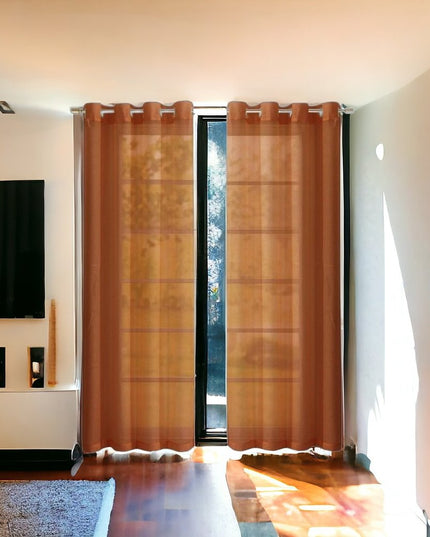 Set of Two 84"  Rust Solid Modern Window Panels