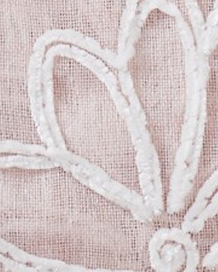 Set of Two 84"  Blush Floral Embroidered Window Panels