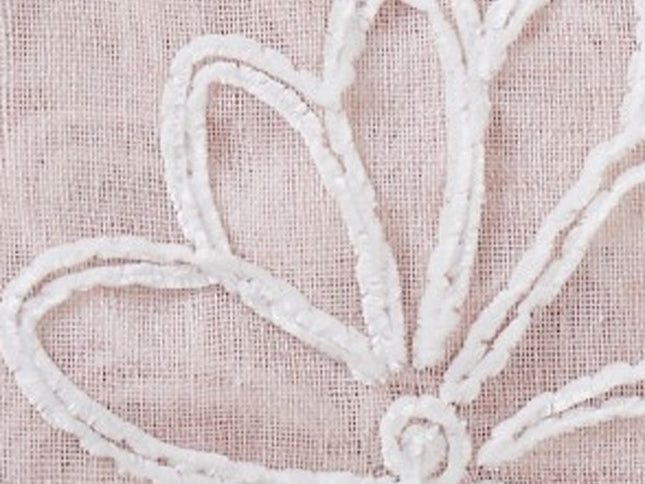 Set of Two 84"  Blush Floral Embroidered Window Panels