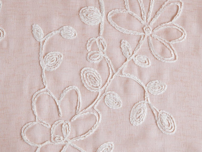Set of Two 84"  Blush Floral Embroidered Window Panels