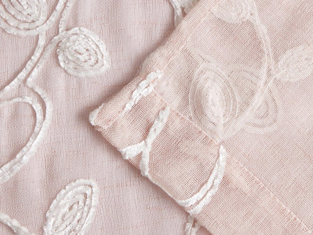 Set of Two 84"  Blush Floral Embroidered Window Panels