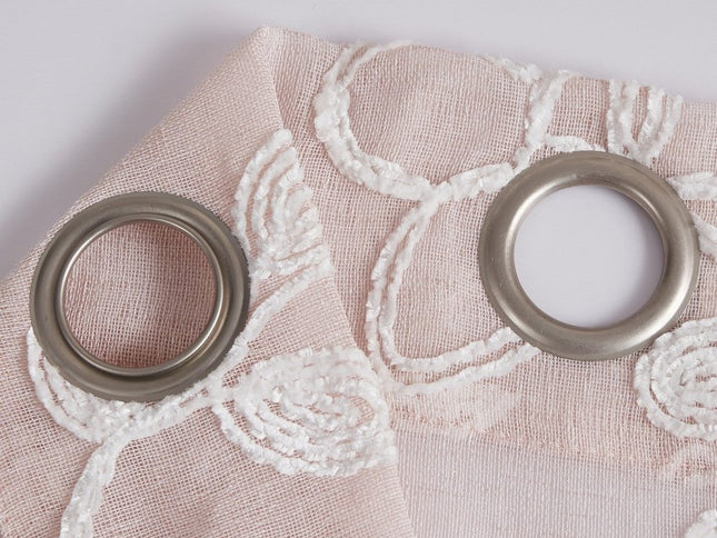 Set of Two 84"  Blush Floral Embroidered Window Panels