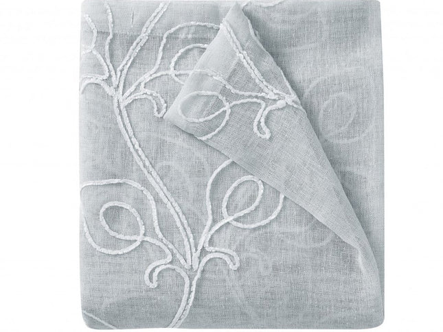 Set of Two 84"  Silver Boho Embroidered Window Panels