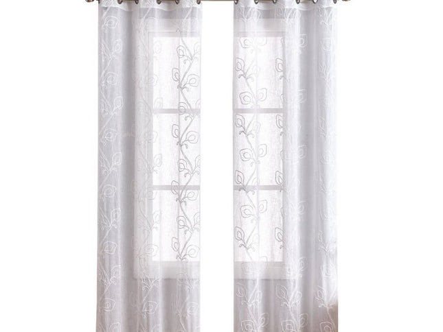 Set of Two 84"  Blush Boho Embroidered Window Panels