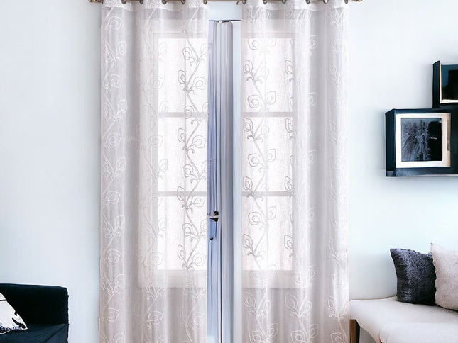 Set of Two 84"  Blush Boho Embroidered Window Panels